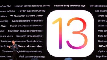 Phó chủ tịch cấp cao về Kỹ thuật phần mềm của Apple Craig Federighi nói về iOS 13 sắp ra mắt của công ty trong Hội nghị nhà phát triển toàn cầu của Apple (WWDC) 2019.